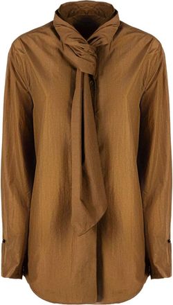 Alberta Ferretti Camicia con orlo curvo - Marrone