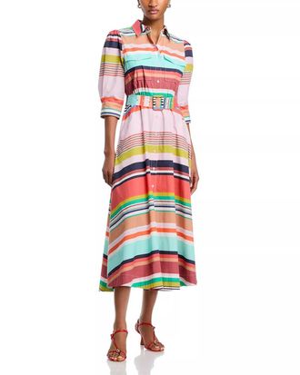 Essentiel Hiced Midi Shirtdress In Striped