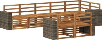vidaXL Conjunto De Sof&aacute;s De Exterior 8 Uds. Poli&eacute;ster Vidaxl