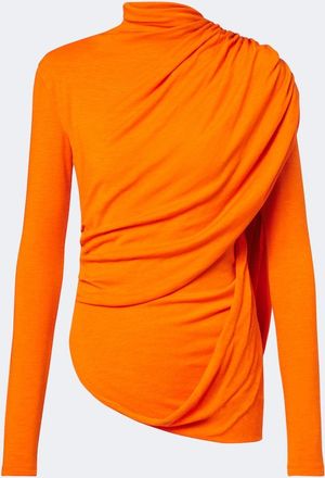 MUGLER Caped wool-blend top
