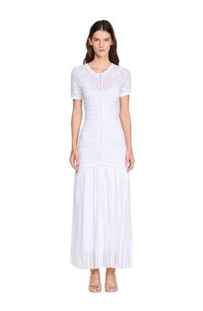 Sandro Beaded knit maxi dress in White at Nordstrom, Size 34 Eu
