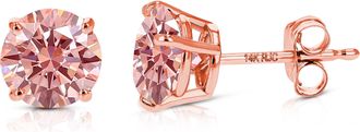 Vir Jewels 2 cttw Pink Lab Grown Diamond Stud Earrings in 14K Gold With Push Backs For Women