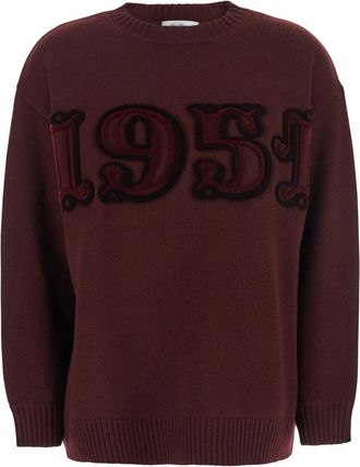 Max Mara Maroon Crew Neck Top