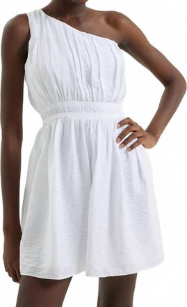 French Connection Faron Drape One Shoulder Mini Dress In White