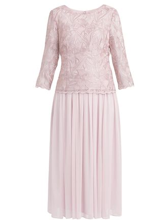 Gina Bacconi Womens Philippa Midi Length Floral Lace Dress - Rose - Size 10 UK