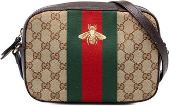 Gucci Pre-owned Gucci GG Canvas Webby Bee Camera Bag Ladies HQ2JADV16X2M6YUP