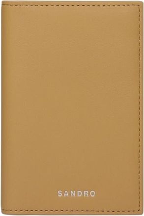 Sandro Grained leather card holder in Natural at Nordstrom