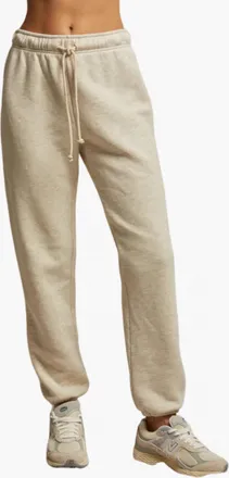 perfectwhitetee Michelle Cotton Fleece Jogger In Oatmeal