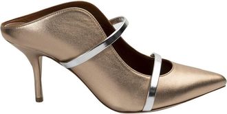 Malone Souliers Maureen 70mm mules in gold and silver color