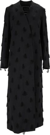 Fabiana Filippi Cappotto senza rever in fil coup&eacute; ciuffi - Dames - Mantel - Blauw - M - Jassen