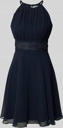 Jake*s Cocktailkleid mit Neckholder in Marine Melange, Gr&ouml;&szlig;e 32