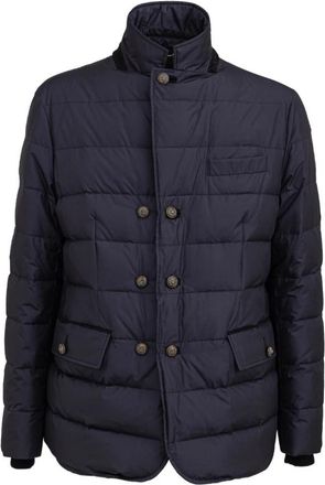 Dolce & Gabbana Double-breasted jas met geborduurde knopen - Heren - Winterjassen - Blauw - M - Wol - Jassen