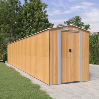 vidaXL Cobertizo Jard&iacute;n Acero Galvanizado Marr&oacute;n Claro 192x1021x223 Cm Vidaxl