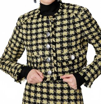 Toccin Lainey Crop Jacket In Jet/citron