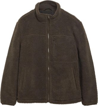 s.Oliver Sportieve Teddy Jas - Heren - Vesten met rits - Bruin - 3XL - Hoodies & sweatvesten