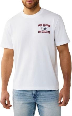 True Religion Buddha Mesh Print Graphic T-Shirt in Optic White at Nordstrom, Size Xxx-Large