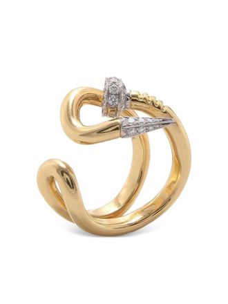 David Webb 18K yellow gold diamond Nail ring - women - Diamond/18kt Yellow Gold - 6 1/2