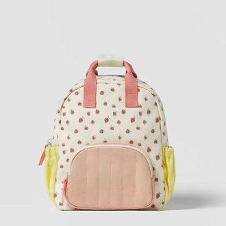 OEM Mochila Infantil - 23 X 9 X 28 Cm - Con Bolsillos Laterales Ajustables - Apta Para Ni&ntilde;os De 2 A 4 A&ntilde;os - Estampado De Fresas Rosas