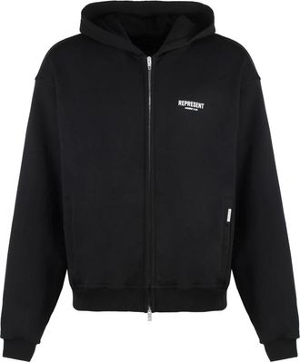 Represent Full zip katoenen hoodie - Heren - Vesten met rits - Zwart - S - Katoen - Hoodies & sweatvesten