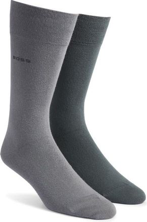 BOSS Assorted 2-Pack Solid Dress Socks in Light/Pastel Green at Nordstrom, Size 7-13