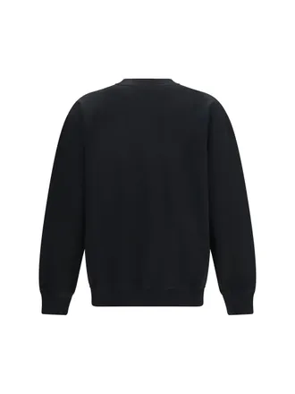 Balmain Tone-on-Tone Embroidered Logo Sweatshirt - Black