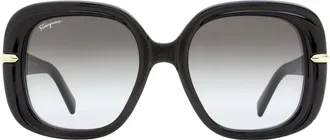 Ferragamo SF1058S Square Injected Plastic Sunglasses - Black