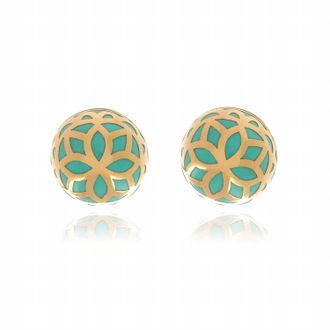 Georgina Jewelry Womens Signature Flower Sphere Small Earrings In Turquoise