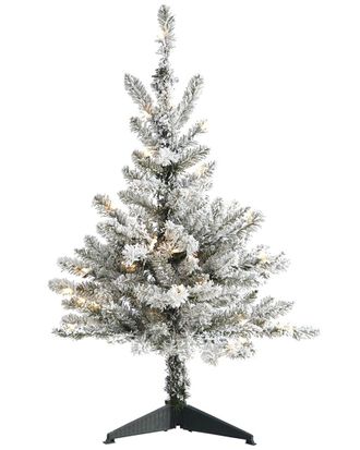 Nearly Natural 3Ft Flocked West Virginia Spruce Artificial Christmas Tree