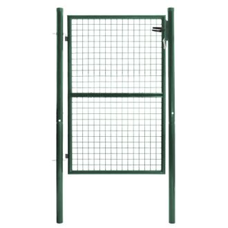 IDMarket Cancello Da Giardino In Acciaio Verde 105 X 125 Cm Con Serratura E Maniglia