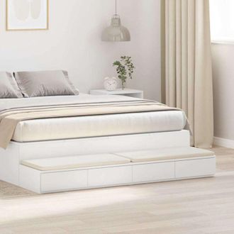 vidaXL vidaXL Cassetti per letto con cassetto Bianco 135 x 36.5 x 16.5 cm