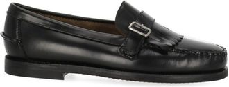 Sebago Black Patent Leather Buckled Loafers