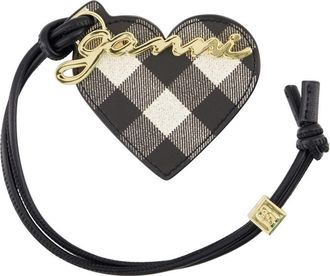 Ganni Womens Key Case Black Calfskin Belt