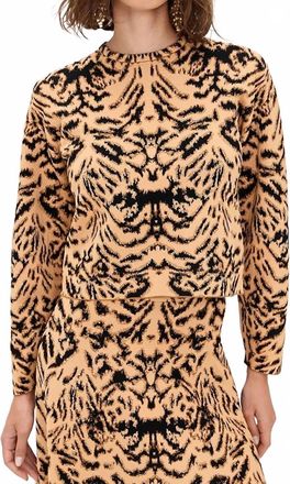 Ulla Johnson Cade Jacquard Knit Long Sleeve Pullover Sweater In Bengal