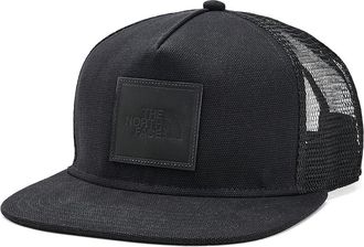 The North Face Half Dome Trucker Traditional Hats TNF Black/Leather Patch, Canvas/Cotton/Leather