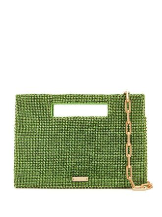Cult Gaia Lucinda Nano rhinestone clutch - women - glass/Polyurethane/Polyester - One Size - Green