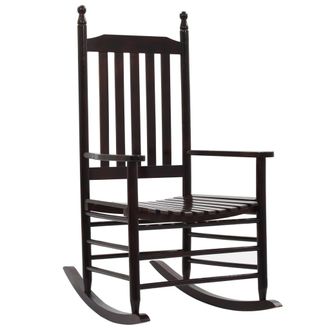 vidaXL Mecedora Con Asiento Curvo Madera De &Aacute;lamo Marr&oacute;n Vidaxl