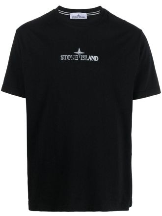 Stone Island logo-print cotton T-shirt - Black