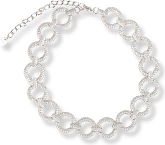 Self Portrait Accessoires, Dames, Grijs, ONE Size, Crystal Link Choker