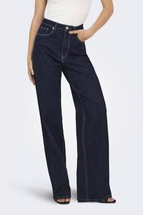 Only high waist wide leg jeans dark blue denim