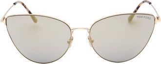 Tom Ford Womens FT1005 28B Anais-02 Shiny Rose Gold Sunglasses Metal - One Size