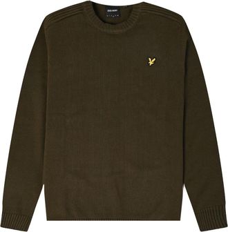 Lyle & Scott Heren Olijf Gebreide Kleding - Heren - Ronde hals truien - Groen - XL - Truien & Vesten
