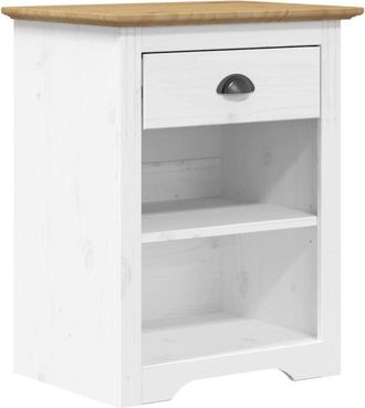 vidaXL Bedside Cabinet BODO Brown 53x38.5x66 cm Solid Wood Pine vidaXL