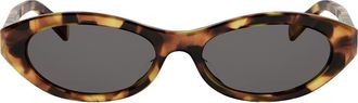 Celine Triomphe Mini 54mm Oval Sunglasses in Blonde Havana/smoke at Nordstrom