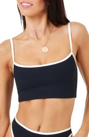 L*Space Adalyn Contrast Trim Bikini Top in Black/cream at Nordstrom Rack, Size X-Small