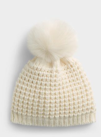 Kyi Kyi Womens Faux-fur pompom Tuque Hat