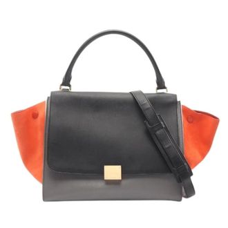 Celine Pre-owned Handbags, female, Multicolor, Size: ONE SIZE Pre-owned Trapeze Medium Leather Suede Handbag