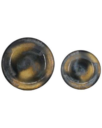 A&B Home Discontinued A&B Home Set Of 2 Glass Chargers