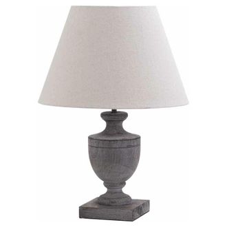 Hill Interiors Hill Interiors - Incia Urn Wooden Table Lamp - Fabric/Wood - L35 x W35 x H51 cm - Brown