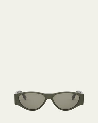 Fendi Mens FF Squared Acetate Oval Sunglasses