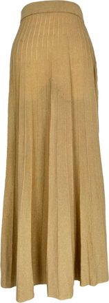BA&SH Ba & sh Pleated Maxi Skirt in Camel Polyester